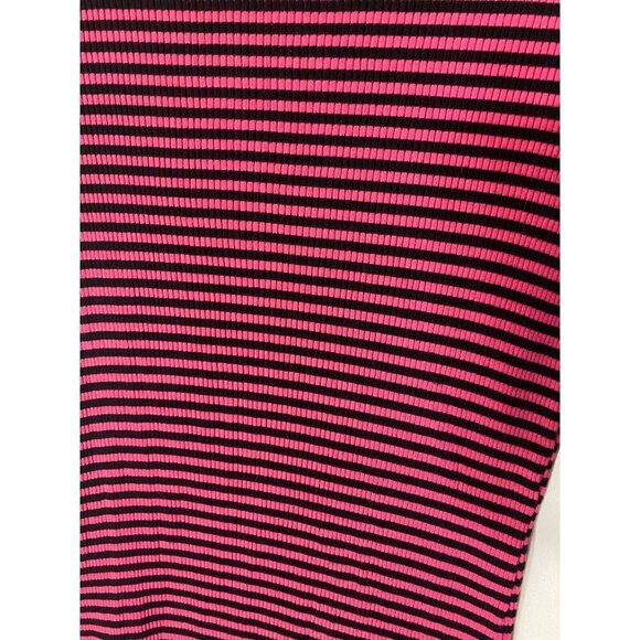 KENSIE WOMENS JUNIORS CUTE DRESS SIZE MEDIUM 7/9 PINK BLACK STRIPE BODYCON MIDI - Picture 2 of 3